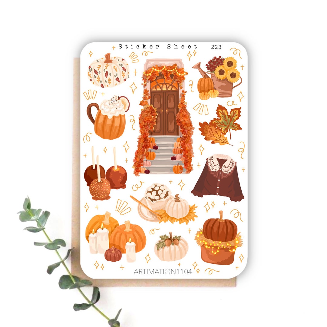 11pcs Sticker Sheet golden Fall 223 Bullet Journal Sticker, Scrapbook ...