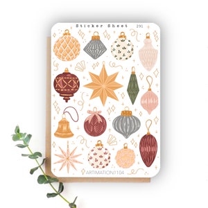 Sticker Sheet „Ornaments Part 2 “ 291 | Bullet Journal, Scrapbook, Planer, Weihnachten, Winter, Feiertage