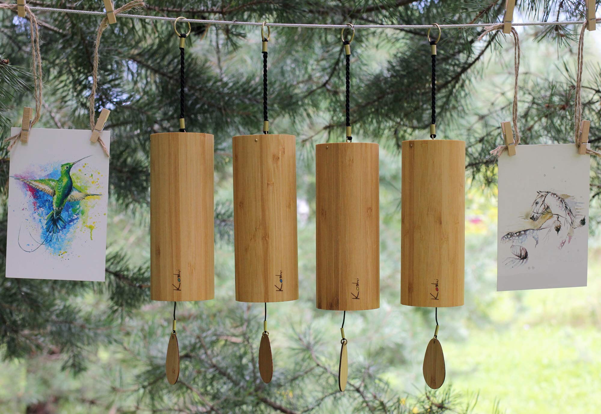 Koshi Wind Chimes Bells Four Elements Terra Aria Ignis Etsy