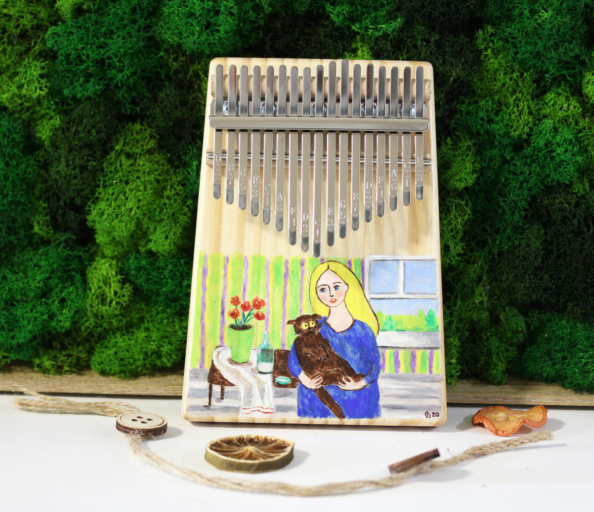 Kalimba 17 Notes MY BABY Painted Mbira Instrument Etsy