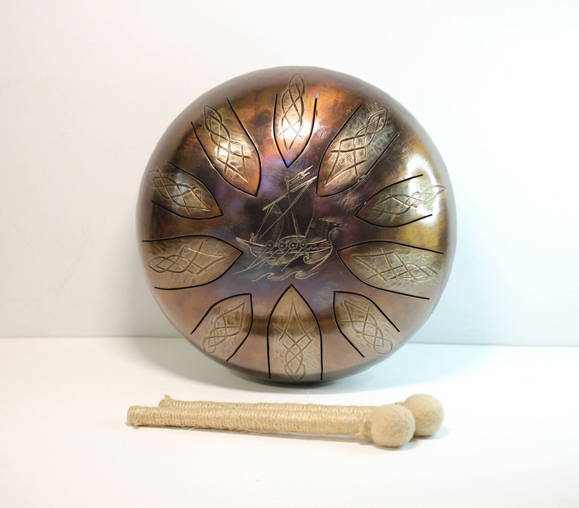 9 Steel Tongue Drum DRAKKAR 10 Notes glukofon Tank Etsy