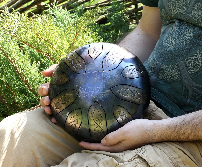 9 Steel Tongue Drum DRAKKAR 10 Notes glukofon Tank Etsy