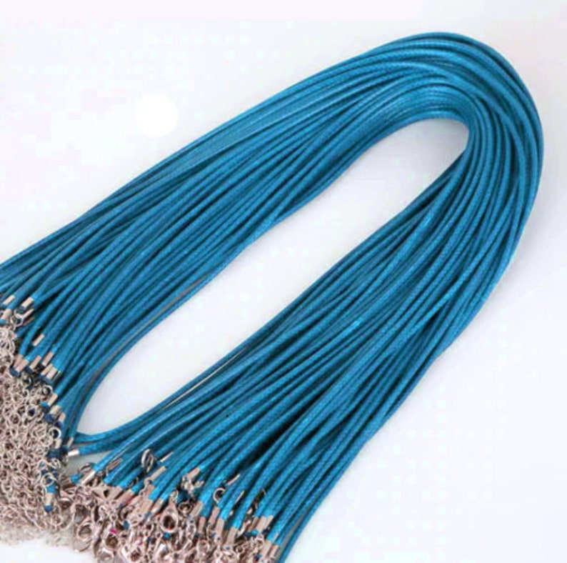Necklace Cord For Jewellery Making High Quality Faux Leather Lobster Clasp Rope String for Pendants Turquoise