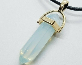Colgante de Piedra de Ópalo Collar de Cuarzo Curativo Opalite Gold Chakra Reiki