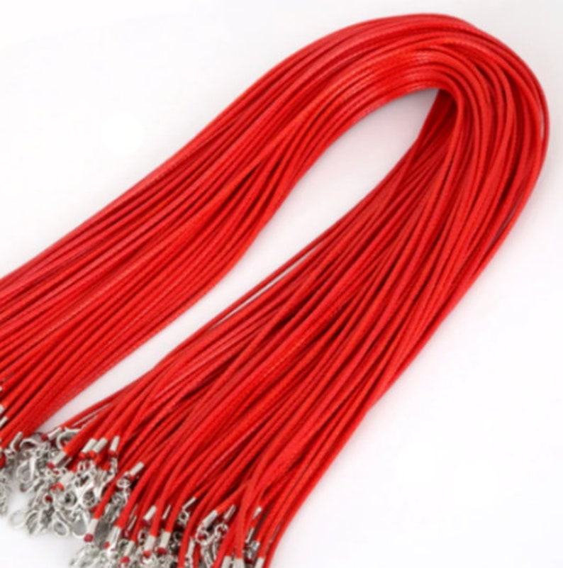 Necklace Cord For Jewellery Making High Quality Faux Leather Lobster Clasp Rope String for Pendants Red