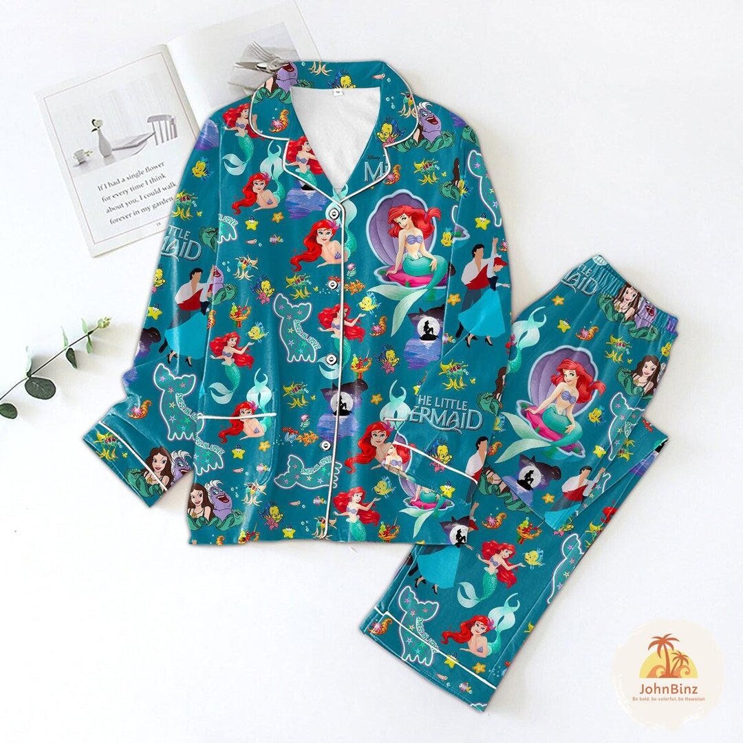 Princess Ariel Pajamas Little Mermaid Pajamas Ariel Pyjamas Etsy
