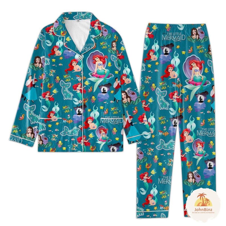 Princess Ariel Pajamas Little Mermaid Pajamas Ariel Pyjamas Etsy