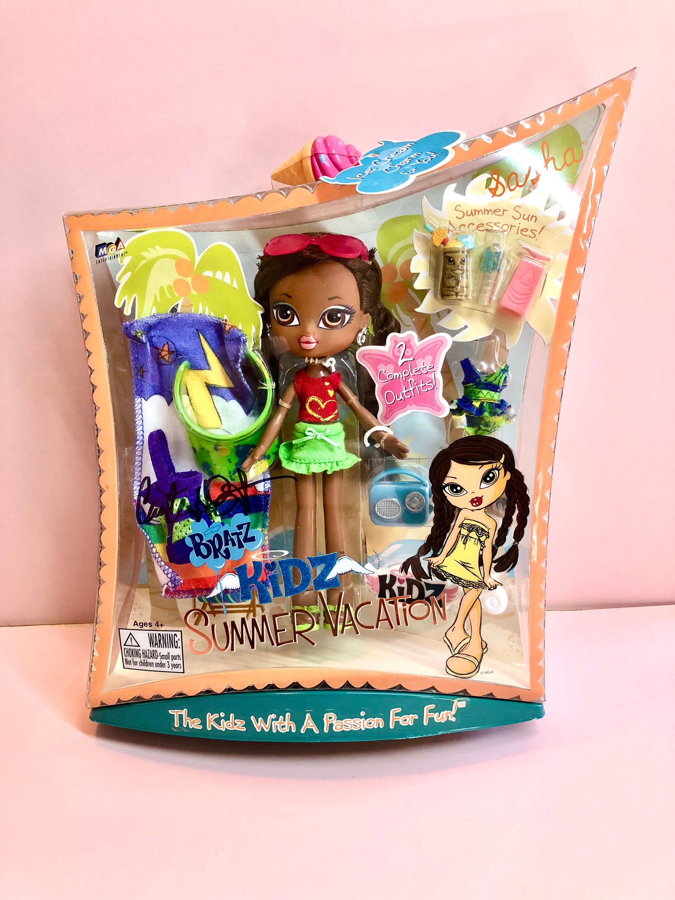 Bratz Kidz Summer Vacation Sasha! Original edition. Autographed by Bratz  creator Carter Bryant, from his personal collection.