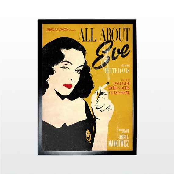 All About Eve Retro Style Movie Poster Art Print Etsy