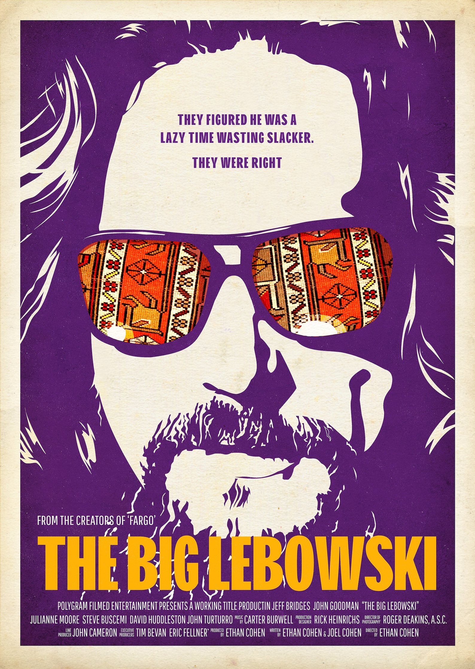 The Big Lebowski Retro Style Movie Poster Art Print Etsy