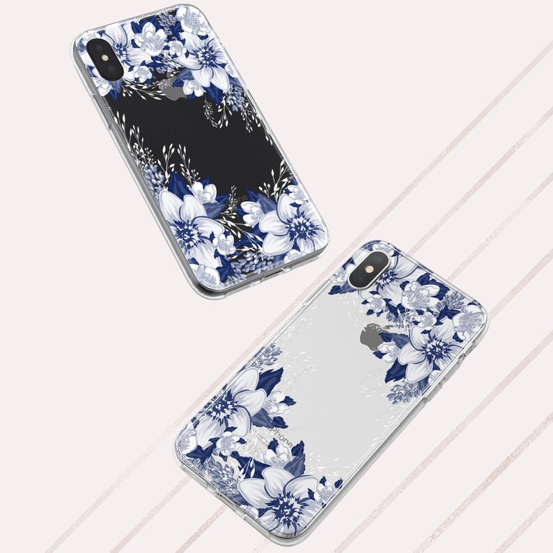 Blue Floral Iphone 13 Pro Case Light Blue Flowers Iphone 13 Etsy