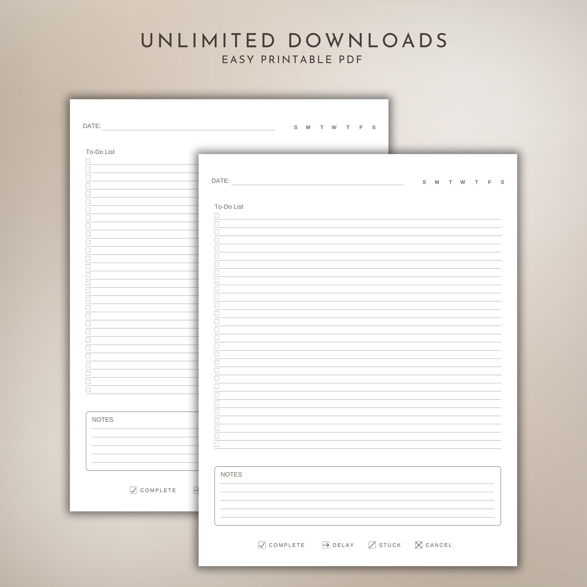 Simple Daily Task Tracker Printable to Do List Digital Template ...