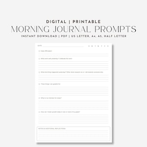 Morning Journal Gratitude List Goal Setting Planner for Self Reflection Journal Prompts Guided Affirmation for Mindful Morning Routine