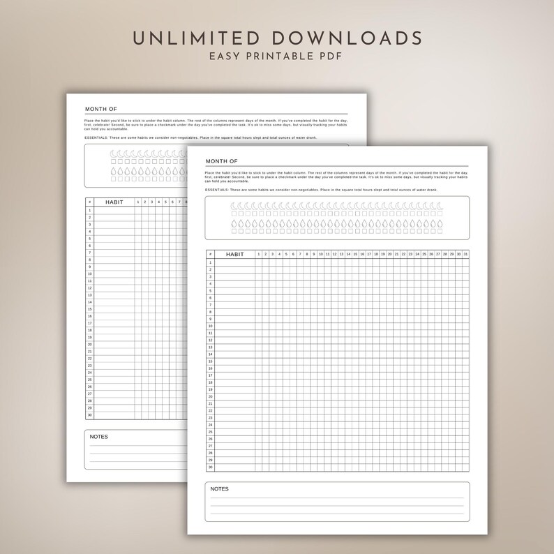 Printable Task Tracker chart with unlimited downloads