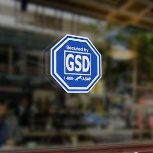 Zabezpieczone przez GSD (Naklejka na zderzak z wizerunkiem owczarka niemieckiego)