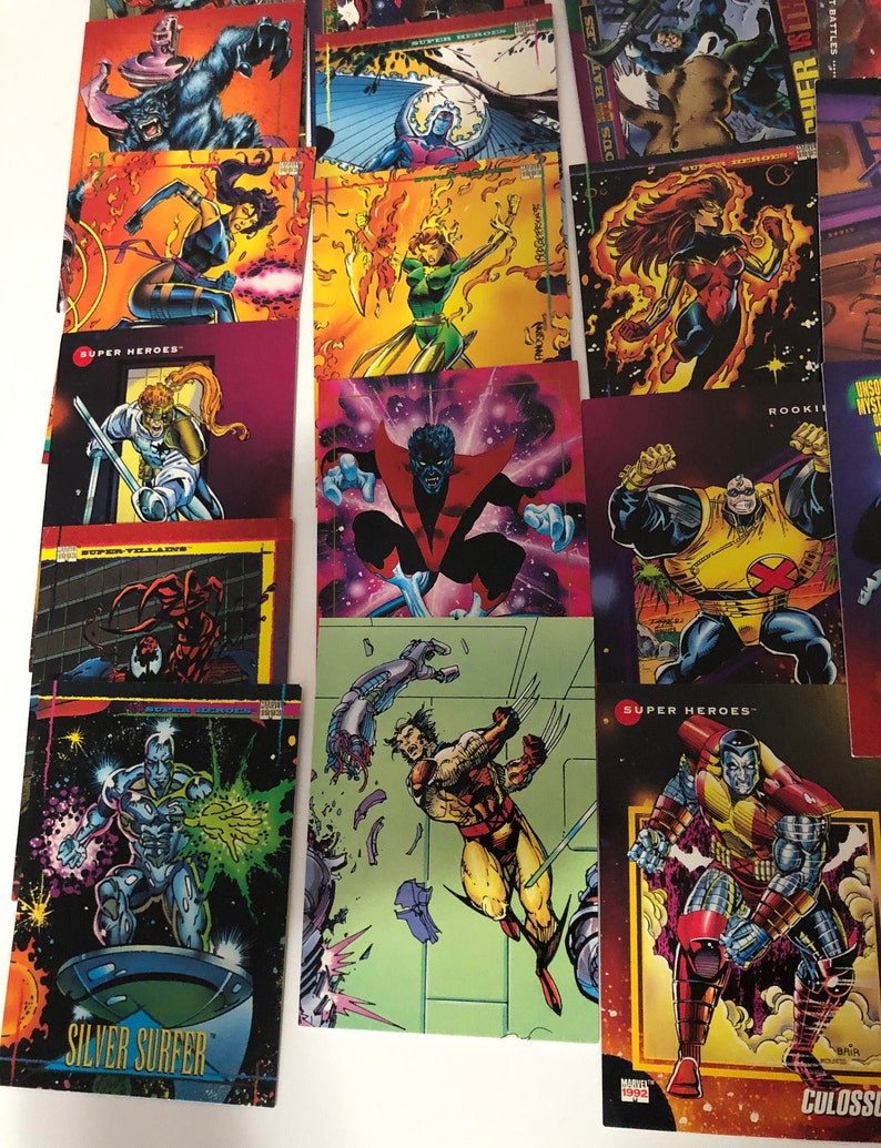1990s Comic Book Character Trading Cards Lot of 51 Etsy
