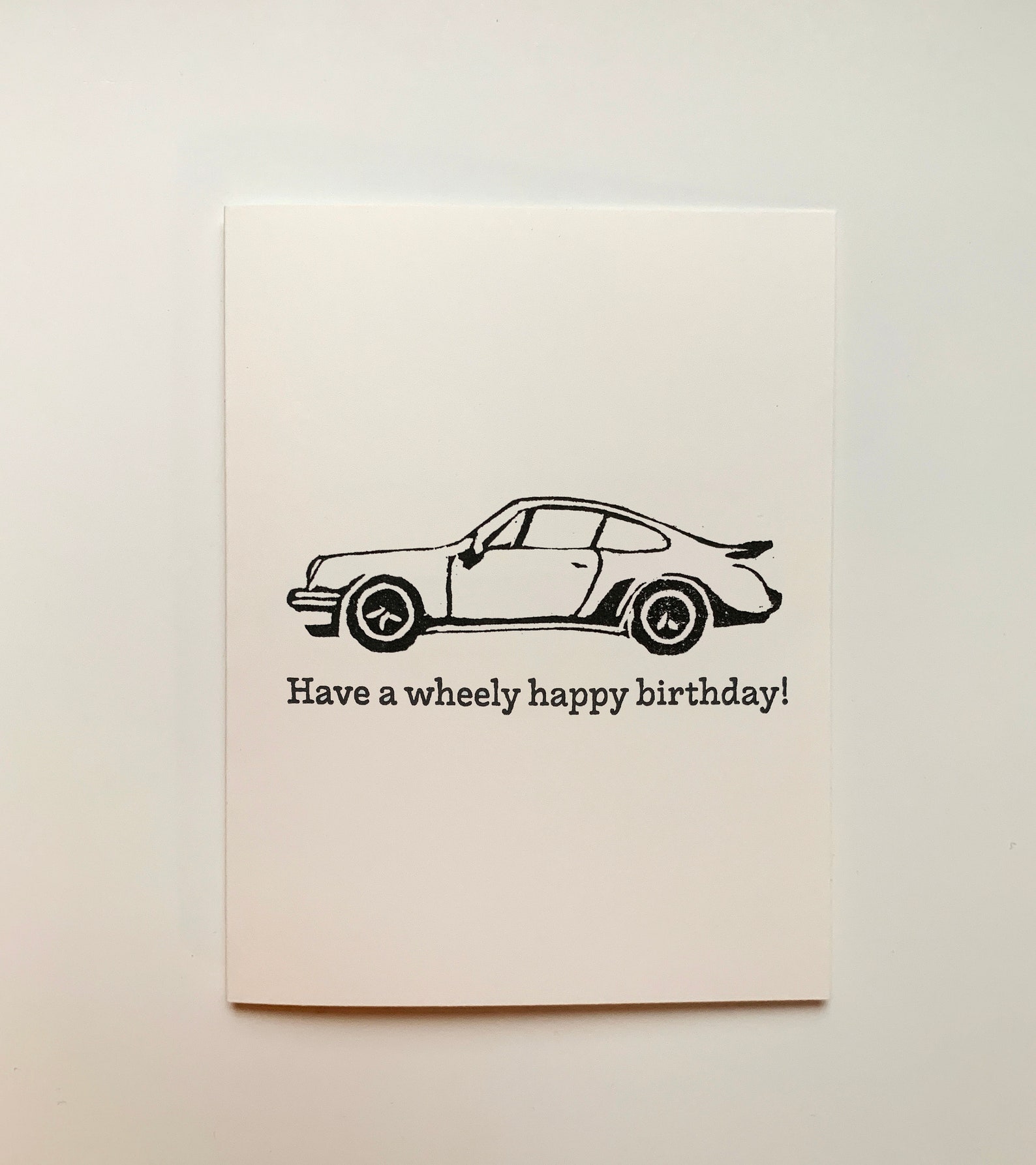 Porsche 911 Note Card Hand Carved and Stamped Blank Greeting - Etsy