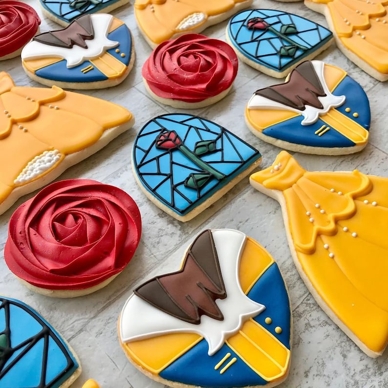 Beauty and the Beast Shortbread Cookies With Royal Icing - Etsy