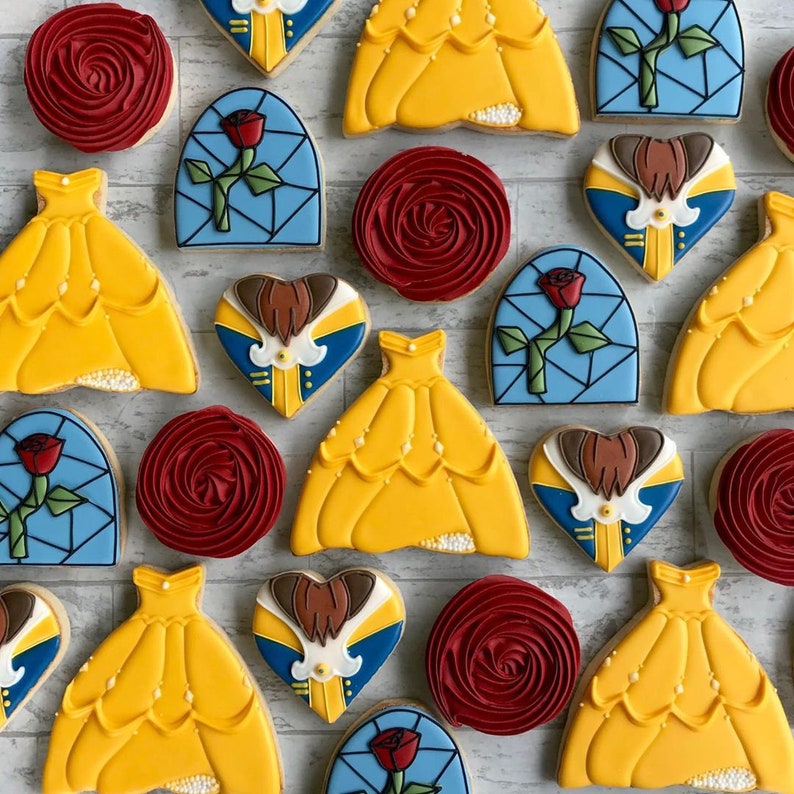Beauty and the Beast Shortbread Cookies With Royal Icing - Etsy