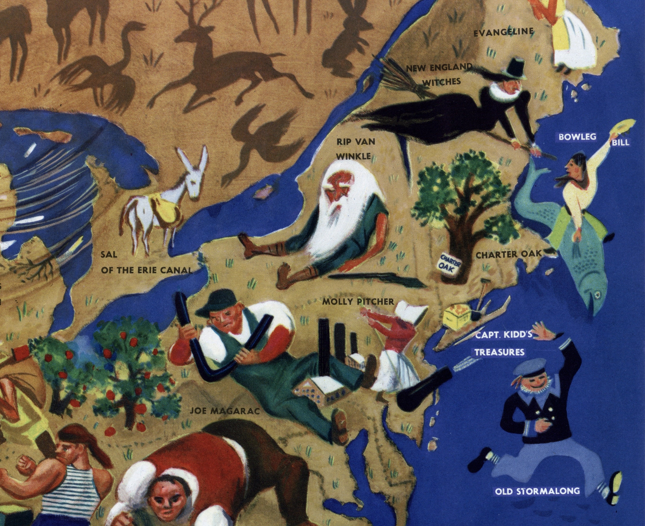 America Folklore Vintage Map William Gropper 1946 Etsy Il Fullxfull.5284642743 8esp 