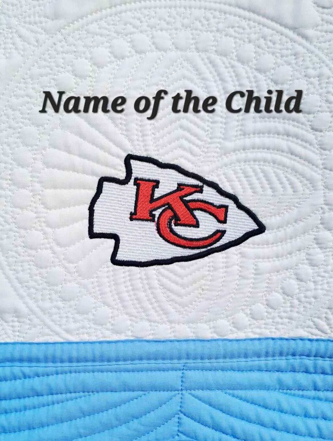 Kansas City Chiefs Baby Blanket, Personalized Baby Quilt, Monogrammed