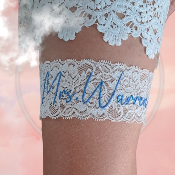 Personalised wedding garter