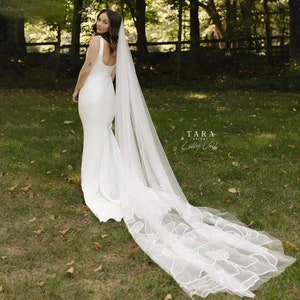 LILLY /Cathedra organza floral veil/ Custom veil/ Cathedral wedding veil/ Wedding veil | TA.VO70