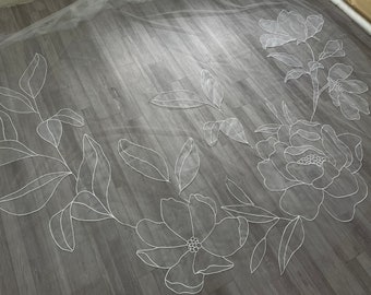 AJOUTER plus de détails pour Voile floral en organza