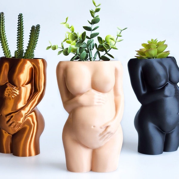 Pregnant Lady Planter | Pregnant Body Planter | Mom to Be Gift | Widwife Gift | Pregnant Pot | Goddess Planter | Pregnancy Congrats