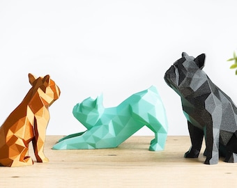 Colorful French Bulldog Art Sculpture: Frenchie Lover Gift