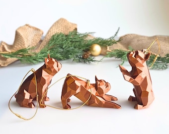 French Bulldog Christmas Ornament, Frenchie Tree Décor, Gift for French Bulldog Owners, Holiday Dog Ornament, 3 Poses & Colors