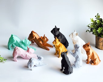 French Bulldog Figurine: Geometric Sculpture, Frenchie Lover Gift