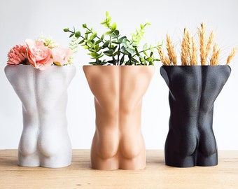 Male Butt Planter, Male Torso Planter, Human Body Art, Eco-Friendly Succulent Planter, Bum Planter, Gay Pride Planter, Gift for Gay Male