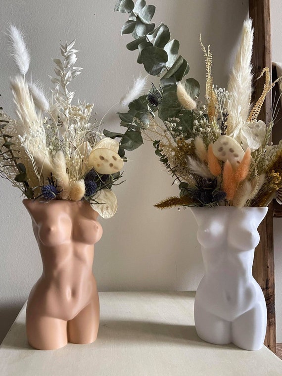 Fit Female Dried Grasses Vase | Pampas Grass Vase | Boho Home Decor | Dried Floral Vase | Gift for Lesbian | Lesbian Art