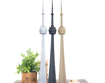 Tall CN Tower Sculpture: Toronto Architecture Model, City Art (28")