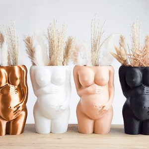 Wazon dla kobiety w ciąży | Wazon z suszonymi kwiatami | Wazon na ciało w ciąży | Prezent położnej | Prezent na Baby Shower | Wystawa suszonych kwiatów | Dar płodności
