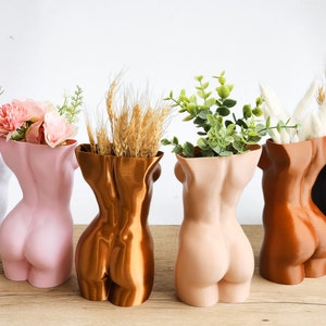 Colorful Female Body Planters, Indoor Plant Pot, Female Body Vase, Gift for Lesbian, Booty Planter, Plant Pot with Drainage, Lesbian Decor