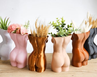 Colorful Female Body Planters, Indoor Plant Pot, Female Body Vase, Gift for Lesbian, Booty Planter, Plant Pot with Drainage, Lesbian Decor