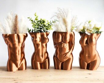 Torso Planter Set: Body Sculpture Vases, Plant-Based Decor