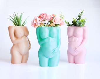 Mothers Day Planter | Pregnant Body Planter | Mom to Be Gift | Widwife Gift | Pregnant Pot | Goddess Planter | Pregnancy Congrats