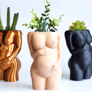 Vaso para gestante | Presente para parteira | Presente para gravidez | Presente para doula | Futura mamãe | Vaso em formato de corpo feminino | Decoração de deusa