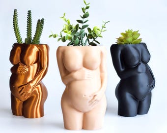 Pregnant Woman Planter | Midwife Gift | Pregnancy Gift | Doula Gift | Mom To Be | Female Body Planter | Goddess Decor