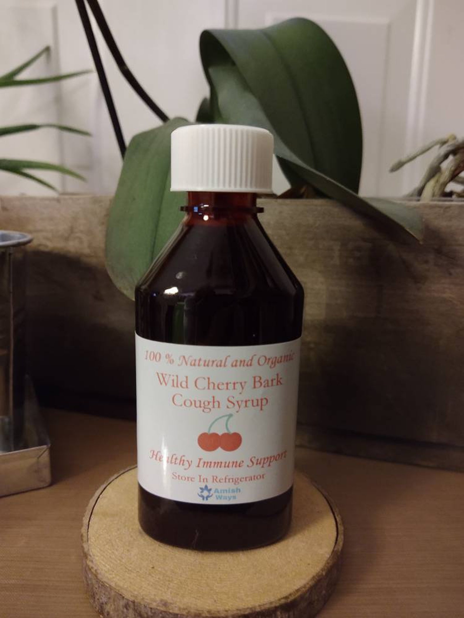 Organic Wild Cherry Bark Cough Syrup With Elderberries Immune Etsy
