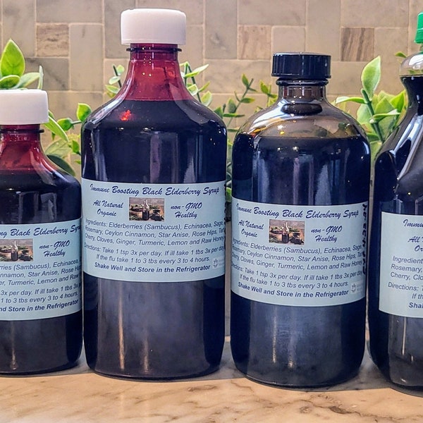 Elderberry Syrup with 12 Beneficial Herbs 100% Organic