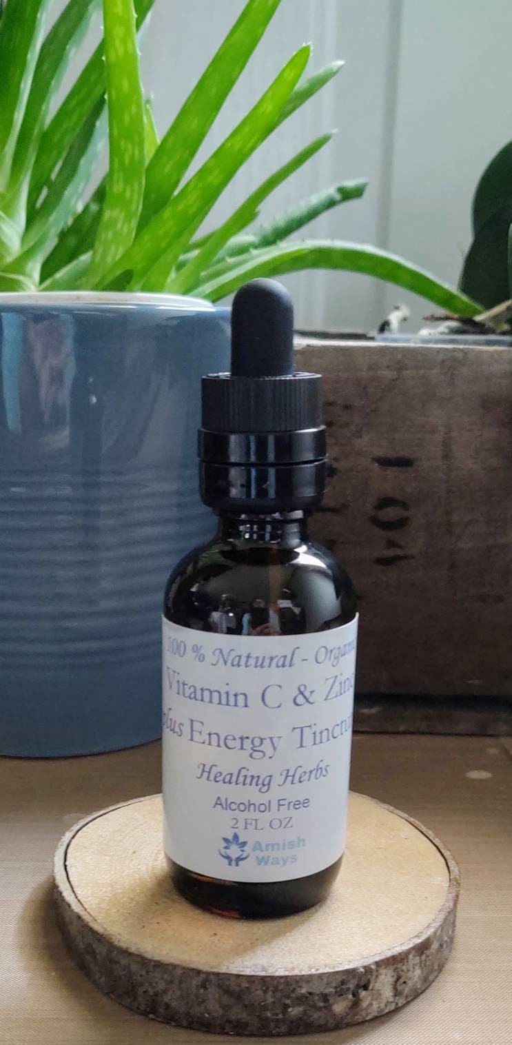 Zinc & Vitamin C Plus Energy Organic Herbal Tincture All Natural Mori…