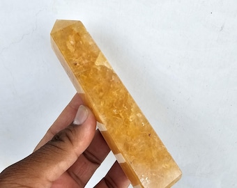 Set of 3 Natural Golden Quartz Towers Polished Healing Crystal Obelisks for Home Decor