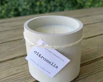 Citronella Outdoor Candle Soy Patio Bug Repellent Cement Candle
