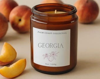 Georgia Scented Candle Peach Moving Housewarming Soy Candle Gift