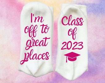 I'm off to great places 2023 Grad Class of 2023 Socks Grad 2023 Graduation Gift Graduation 2023 Gift Gift for Graduate Gift Class of 2023