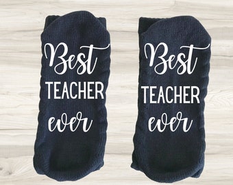 Best Teacher Ever Teacher Gifts, Funny Socks, Back to School, Gifts for Teachers, Teacher Christmas Gift, Teacher Gift, Gift Idea for Teach